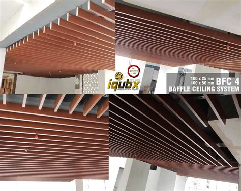 IQUBX Greenpro Certified Modular Multifinish Acoustic Baffle Ceiling