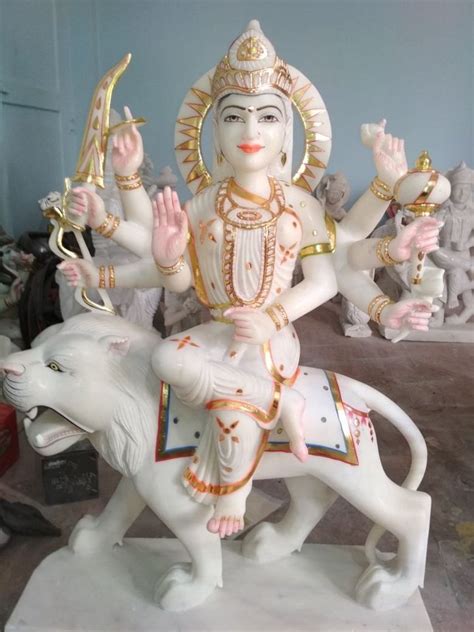 White Makrana Marble Durga Maa Statue At Rs Marble Durga Statue