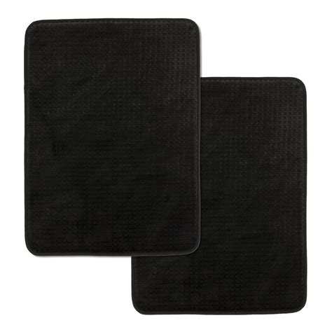 Pk Mainstays Memory Foam Bath Mat Set Black X Walmart