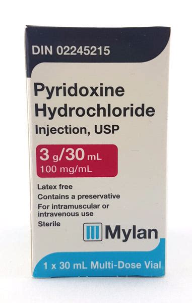 Mylan Pyridoxine Hcl Vl Inj 100mgml 30ml Queensborough Community