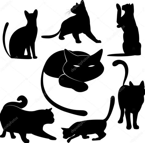 Black Cat Silhouette Collections — Stock Vector © Shekoru 3036123