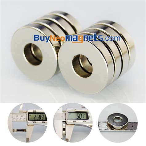 Pcs Mm Od X Mm Id X Mm Thick N Neodymium Ring Magnets For