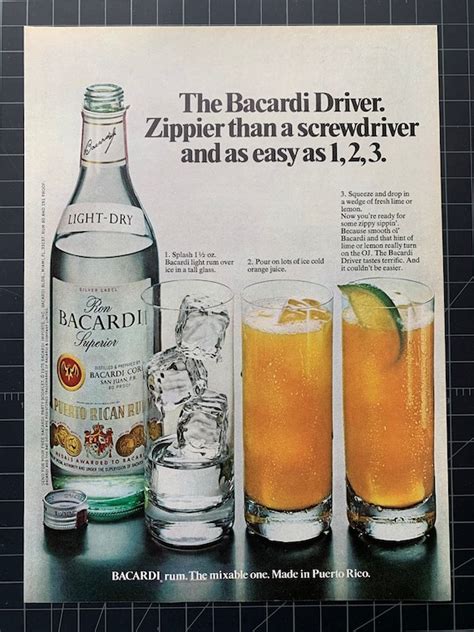 Vintage 1975 Bacardi Rum Print Ad Etsy