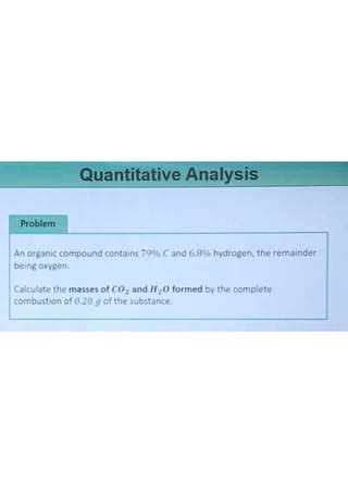 Quantitative Analysis Of Carbon Hydrogen Pdf