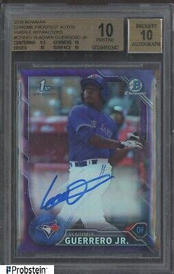 Bowman Chrome Purple Refractor Vladimir Guerrero Jr Rc Auto