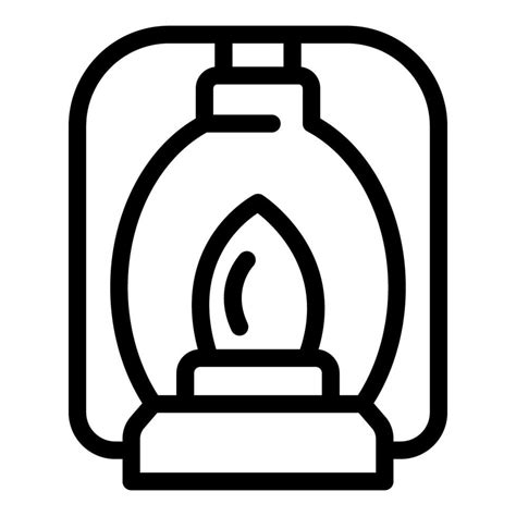 Kerosene Lamp Burning With Bright Flame Providing Light Vector