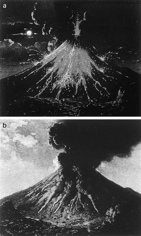 Merapi Eruption Of 1865 Paintings By Raden Saleh Showing The Volcano