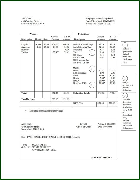 Check Stub Template Free Download - Template 1 : Resume Examples # ...