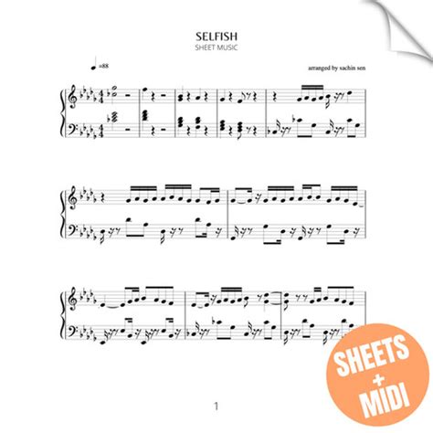 Selfish Sheet Music Midi Sachin Sen