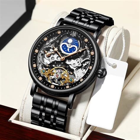 Kinyued Skeleton Tourbillon Mechanical Watch Best Sale Bellvalefarms