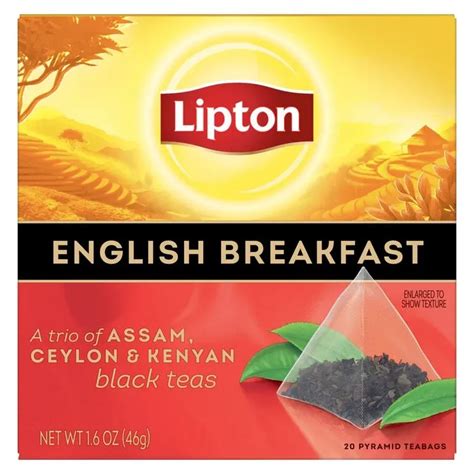 English Breakfast Black Tea 20 Pyramid Tea Bags Lipton