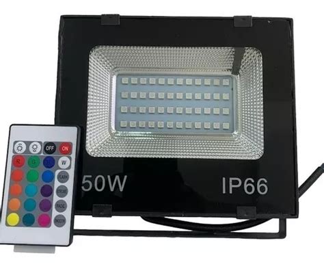 Refletor Holofote Led Rgb 50w Ip66 Controle Prova D Agua MercadoLivre