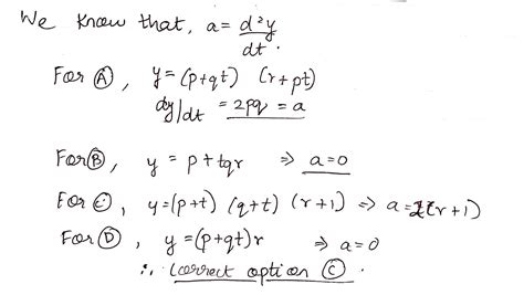 Which Of The Following Equation Represents The Motion Of A Body Moving