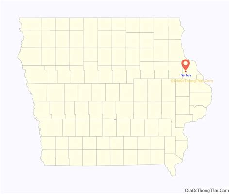 Map of Farley city, Iowa - Thong Thai Real