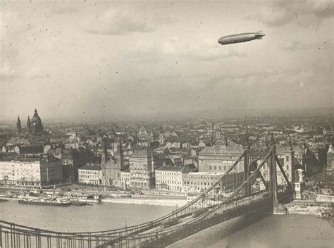 1931 Graf Zeppelin Over Budapest Budapest Budapest Hungary Zeppelin