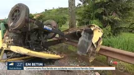 Caminhoneiro fica ferido em acidente na Rodovia Fernão Dias em Betim