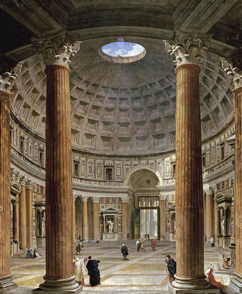 The Interior Of The Pantheon Rome Painting By Giovanni Paolo Panini