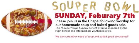 Souper Bowl Sunday Unity Presbyterian Church