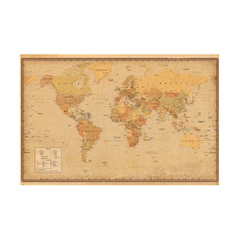 Trends International Antique World Map 2023 Poster