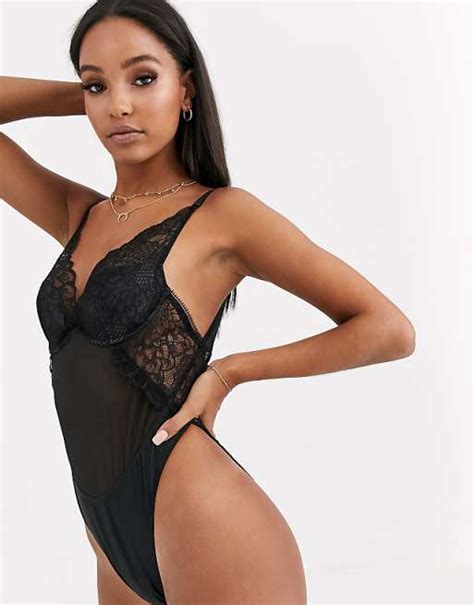 Calvin Klein High Leg Lace Bodysuit Asos