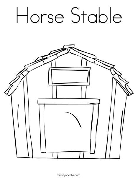 Horse Stable Coloring Page - Twisty Noodle