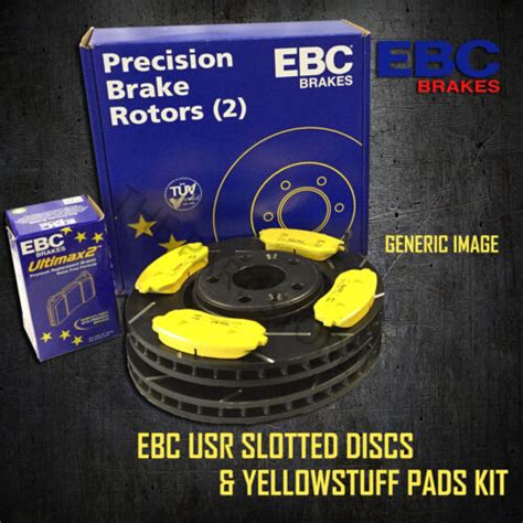 NEW EBC 360mm FRONT USR SLOTTED BRAKE DISCS AND YELLOWSTUFF PADS KIT