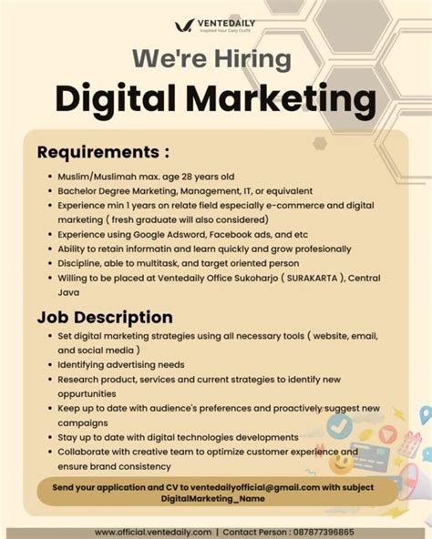 Lowongan Kerja Digital Marketing Di Ventedaily Lokerjogja Id