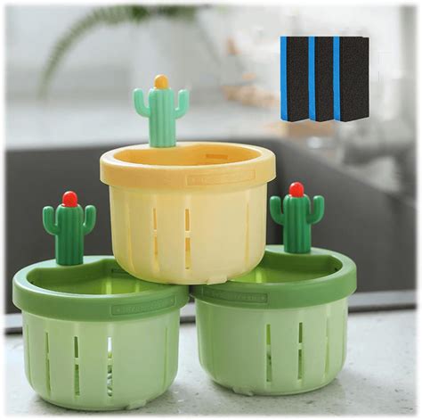 Cactus Kitchen Sink Drain Strainer Press Automatic Dumping Basket Multi