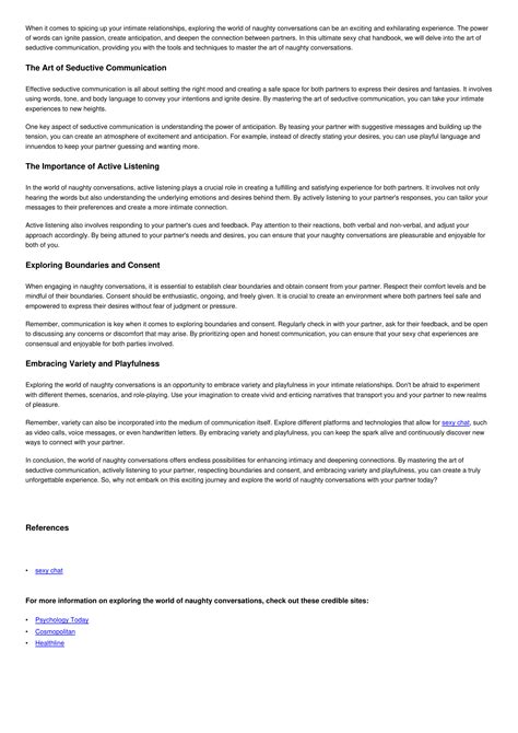 Exploring the World of Naughty Conversations: Your Ultimate Sexy Chat