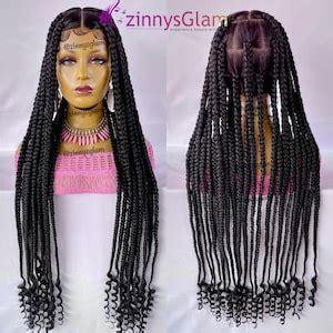 Ready To Ship Jumbo Knotless Box Braids Wig For Black Women Etsy