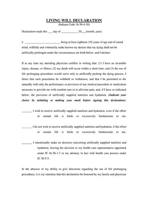 Indiana Living Will Pdf Complete With Ease Airslate Signnow