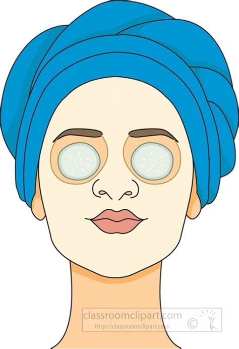 Beauty Cosmetics Clipart-woman with facial mask