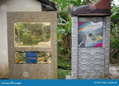 Tamparuli Suspension Bridge History And Memorial Signage Editorial ...