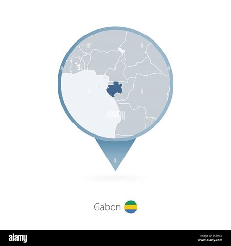 Mapa Con Mapa Detallado De Gabón Y Países Vecinos Imagen Vector De