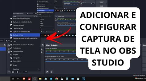 Como Adicionar E Configurar Uma Captura De Tela No Obs Studio 2024