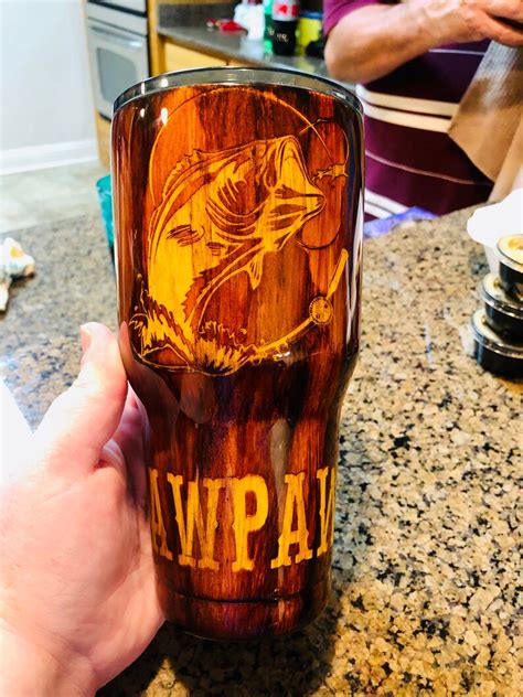 Personalized Wood Grain Tumbler Etsy