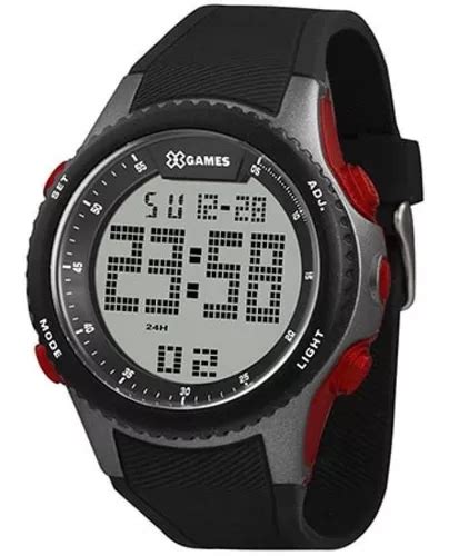 Reloj Digital X Games Xmppd604 Para Hombre Correa Roja Grafito Color