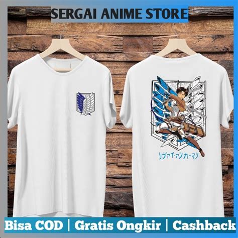 Jual At5 Kaos Levi Blue Attack On Titan Baju Anime Aot Shingeki No