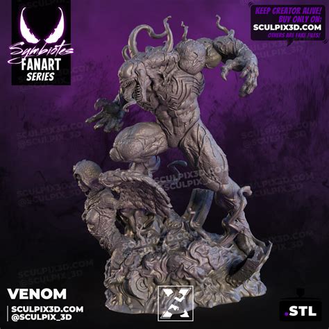 Venom Stl Files For D Printing Sculpix D