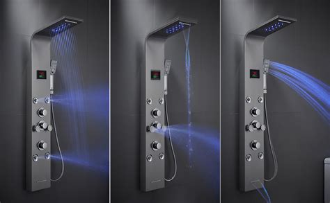 Menatt Led Lights Shower Panels Tower System Sus304 Stainless Steel