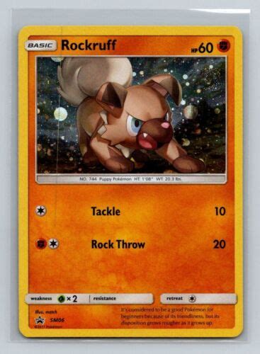 Rockruff Sm Lp Nm Black Star Promo Cosmos Holo Foil Pokemon Card