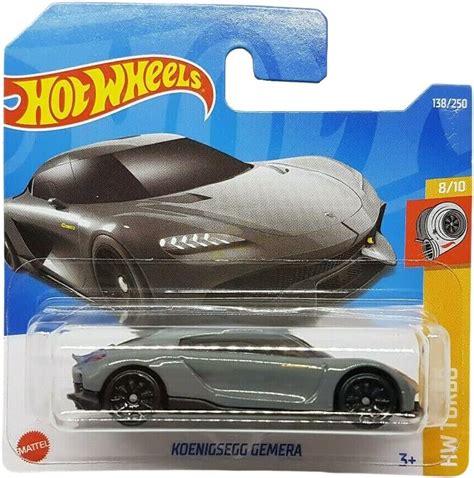 Hot Wheels Koenigsegg Gemera HW Tubo 8 10 HCT01 Short Card Sports Car Grey Mattel