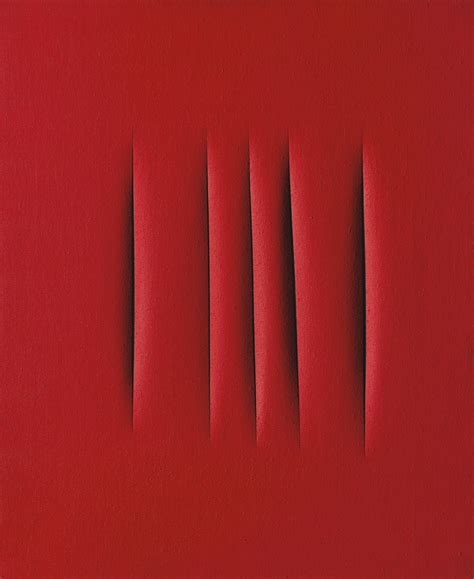 Lucio Fontana Concetto Spaziale Attese 1965 Waterpaint On Canvas