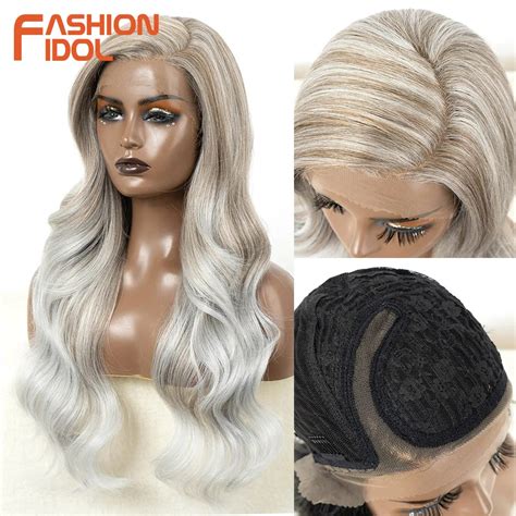 FASHION IDOL Sint Tico Lace Front Perucas Para Mulheres Onda Do Corpo C