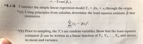 Solved Consider The Simple Linear Regression Model Y I Chegg