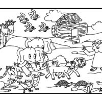 Desenho De Animais Entrando Na Arca De No Para Colorir Tudodesenhos