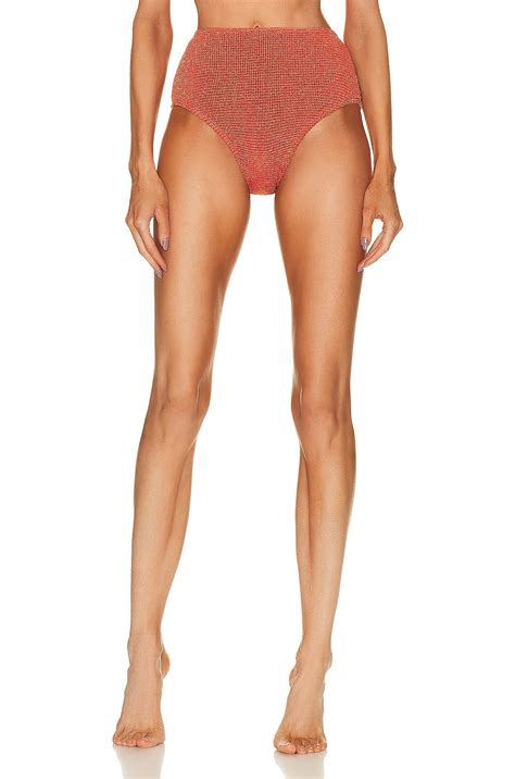 Bond Eye Palmer Bikini Brief In Coral Lurex FWRD