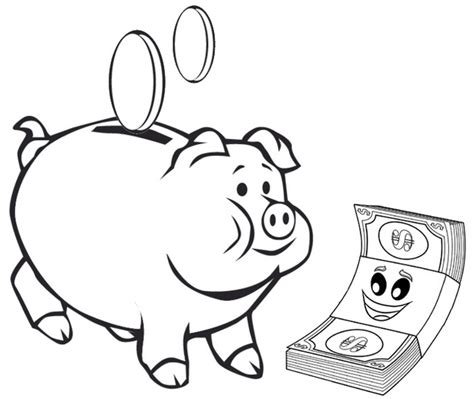 piggy bank coloring page