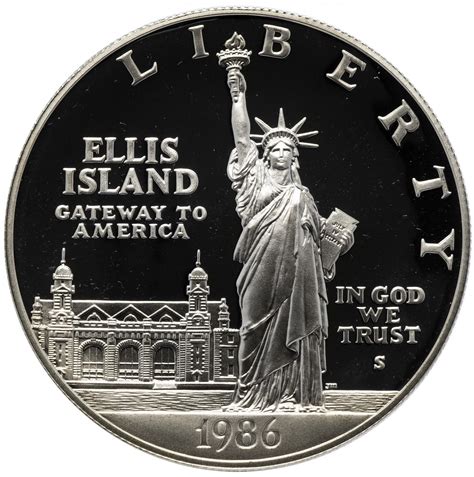 Монета США 1 доллар 1986 Proof "100 лет Статуе Свободы" стоимостью 2450 ...