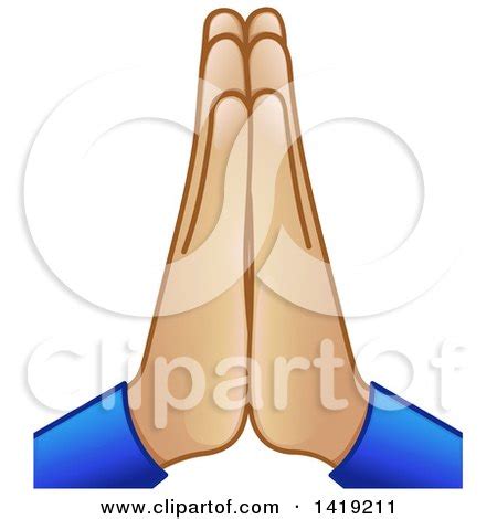 Clipart of a Pair of Emoji Praying or Namaste Hands - Royalty Free ...